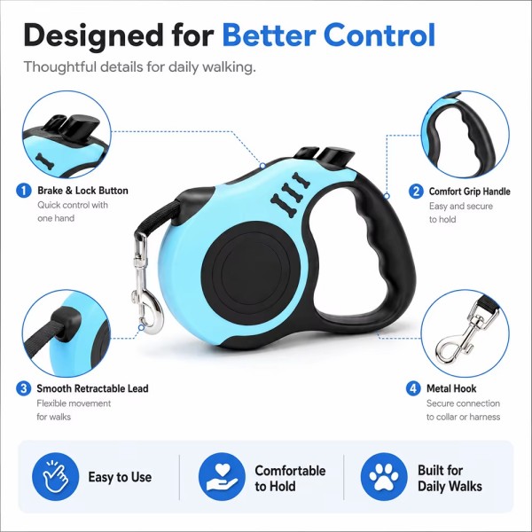 Custom Retractable Dog Leash detail 2