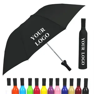 Custom Wine Bottle Folding Umbrella