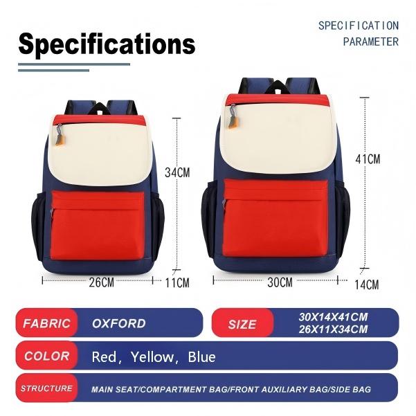 Custom Color-Block Kids Backpack detail 1