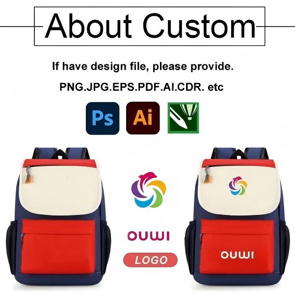 Custom Color-Block Kids Backpack detail 4