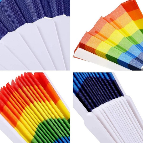Custom Rainbow Folding Hand Fan detail 5