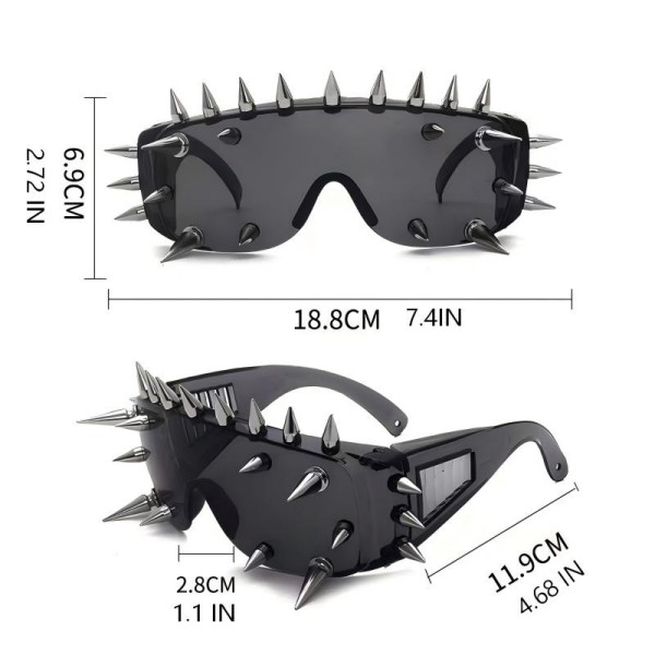 Custom Spiked Shield Sunglasses detail 3
