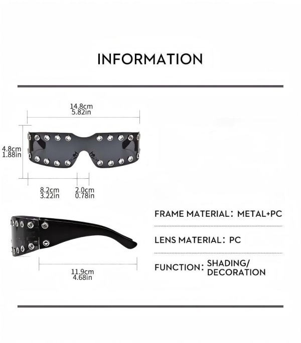 Custom Rivet Rimless Shield Sunglasses detail 4