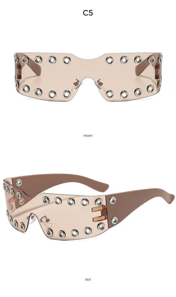 Custom Rivet Rimless Shield Sunglasses detail 7