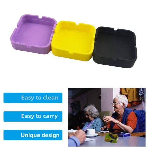 Custom Square Silicone Ashtray detail 1