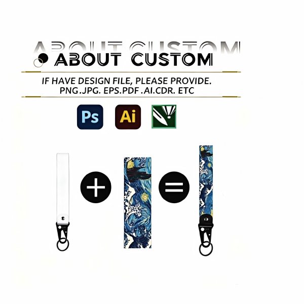 Custom Printed Wristlet Keychain detail 1
