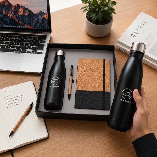 Custom Bottle, Cork Notebook & Pen Gift Set detail 4