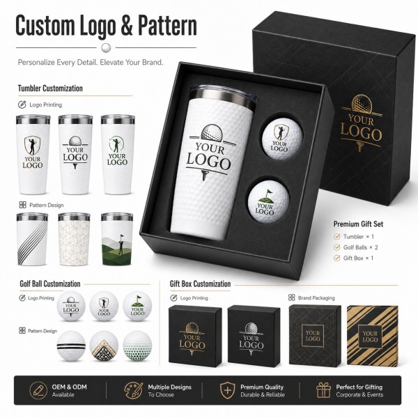 Custom Golf Tumbler & Golf Ball Gift Set detail 2