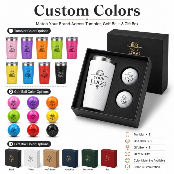 Custom Golf Tumbler & Golf Ball Gift Set detail 3