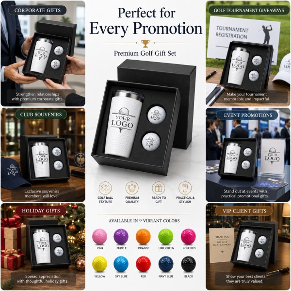 Custom Golf Tumbler & Golf Ball Gift Set detail 4