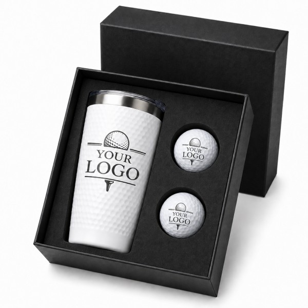Custom Golf Tumbler & Golf Ball Gift Set