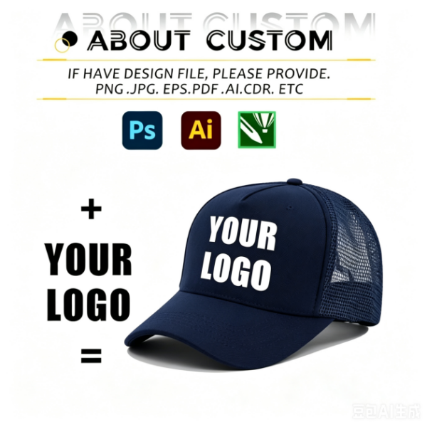 Custom Mesh-Back Trucker Cap detail 1