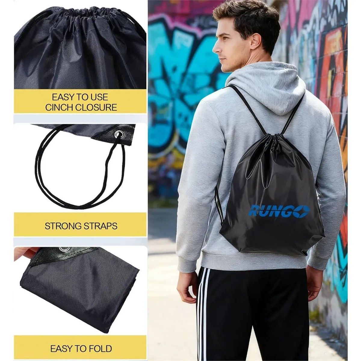 Custom Promotional Drawstring Backpack detail 2