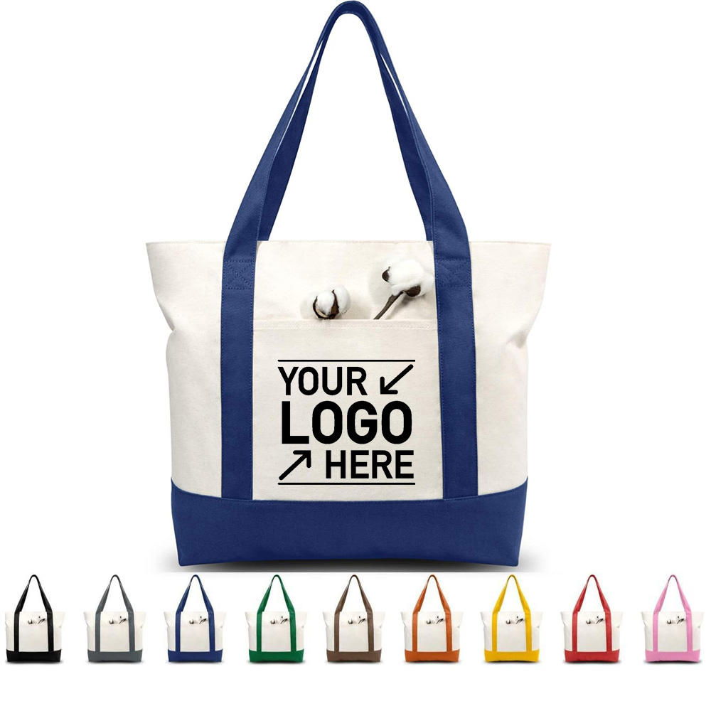 Custom Two-Tone Cotton Tote Bag
