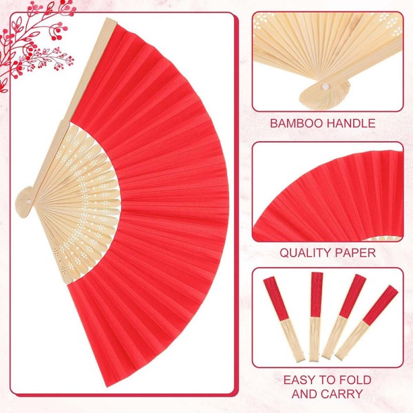 Custom Folding Hand Fan with Natural-Color Ribs detail 4