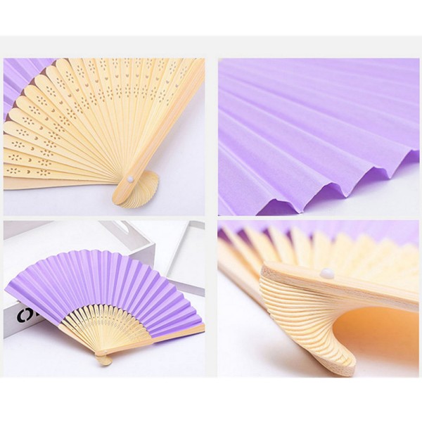 Custom Folding Hand Fan with Natural-Color Ribs detail 5