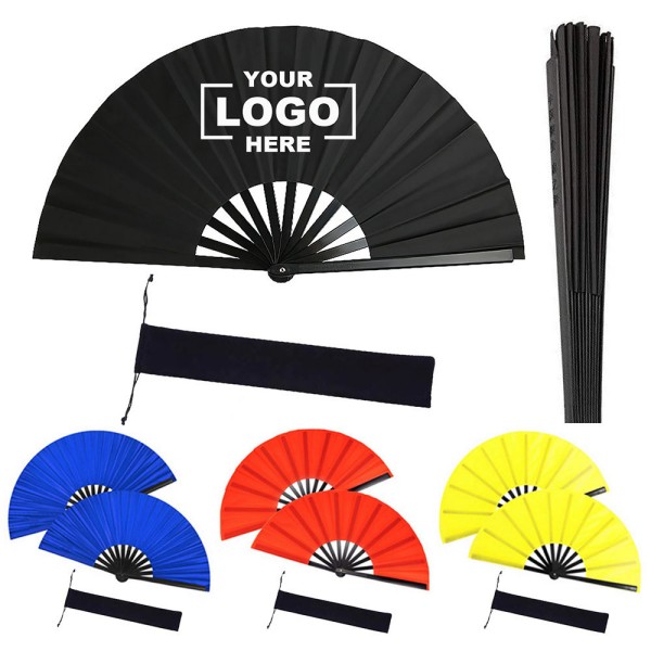 Custom Folding Hand Fan with Carrying Sleeve