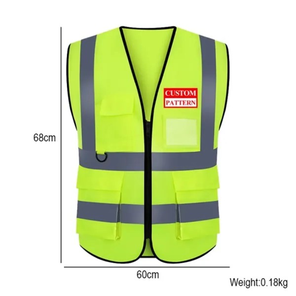 Custom Reflective Safety Vest with Utility Pockets detail 2