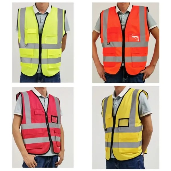 Custom Reflective Safety Vest with Utility Pockets detail 3