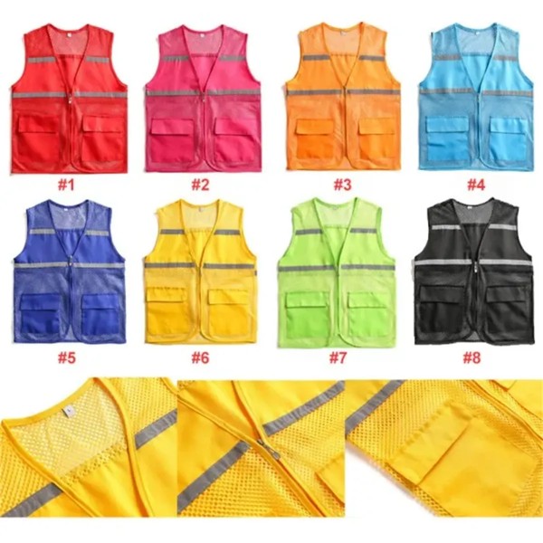 Custom Breathable Mesh Safety Vest with Pockets detail 2