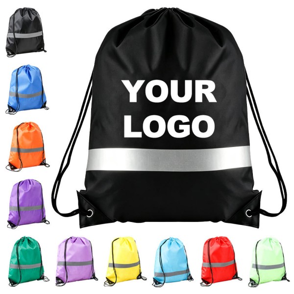 Custom Reflective Drawstring Backpack