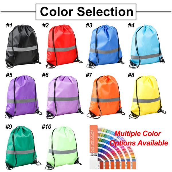 Custom Reflective Drawstring Backpack detail 2