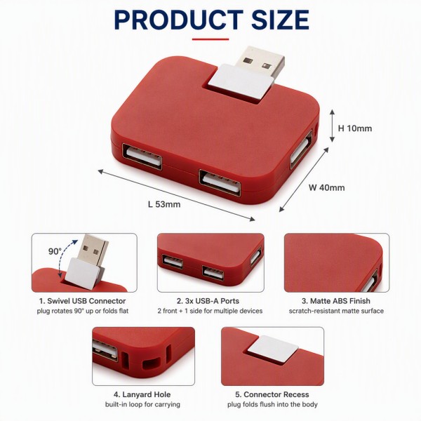 Custom 4-Port USB 2.0 Hub detail 3