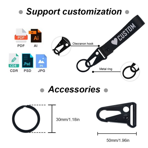 Custom Wristlet Keychain with Snap Hook detail 4