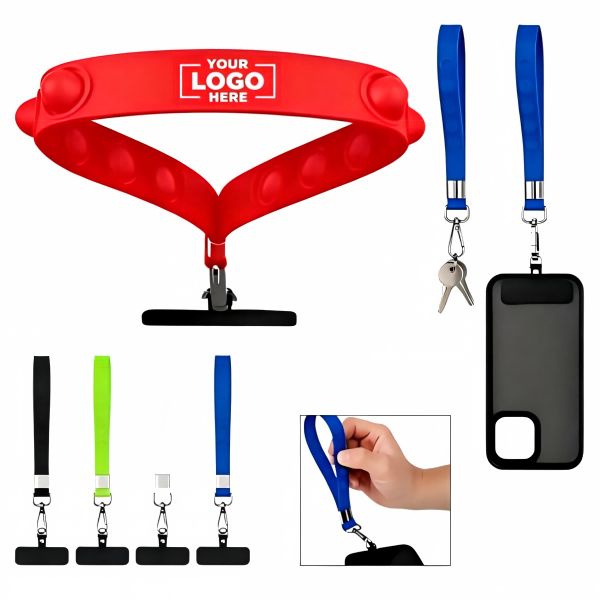 Custom Silicone Wrist Lanyard with Phone Tether