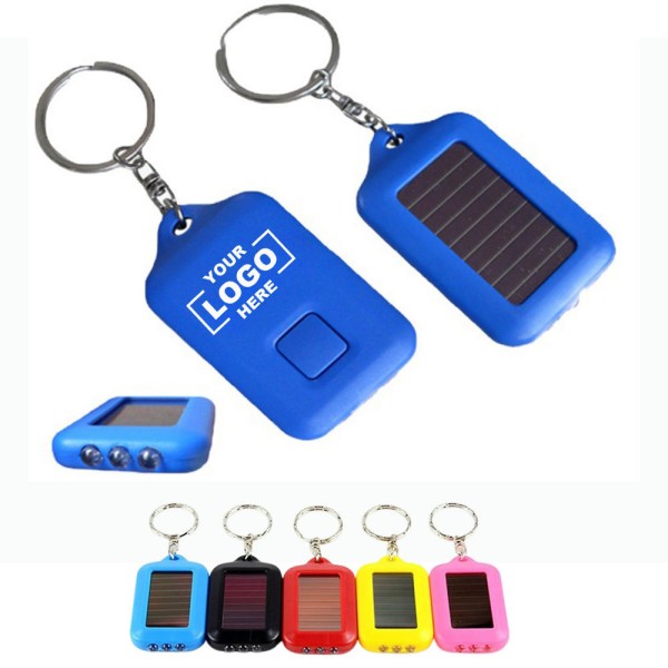 Custom Solar LED Flashlight Keychain