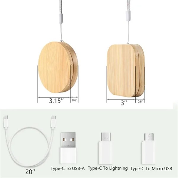 Custom Bamboo Charging Cable Kit detail 1