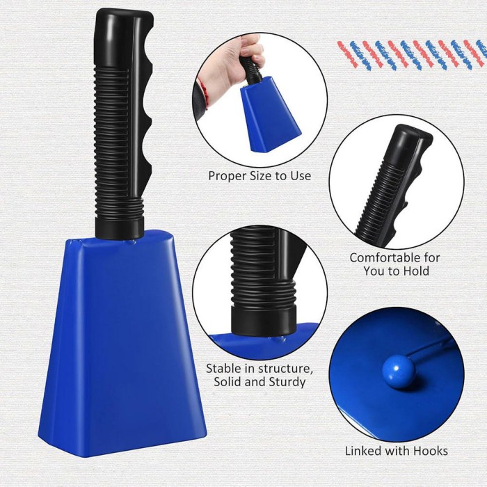 Custom Handheld Cowbell Noisemaker detail 3