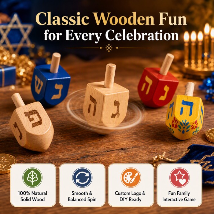 Custom Wooden Dreidel detail 3