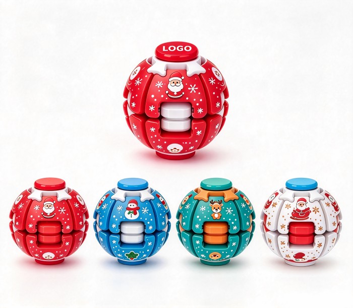 Custom Holiday Pop-and-Spin Fidget Ball