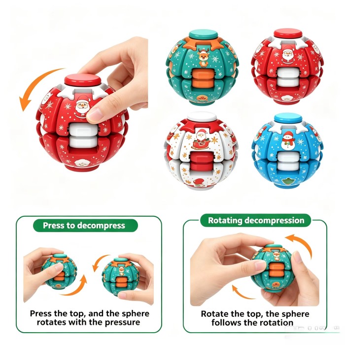 Custom Holiday Pop-and-Spin Fidget Ball detail 2