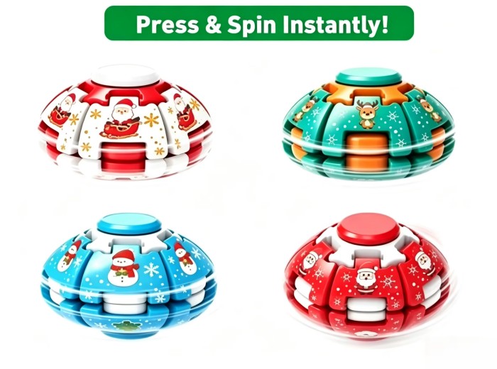 Custom Holiday Pop-and-Spin Fidget Ball detail 3